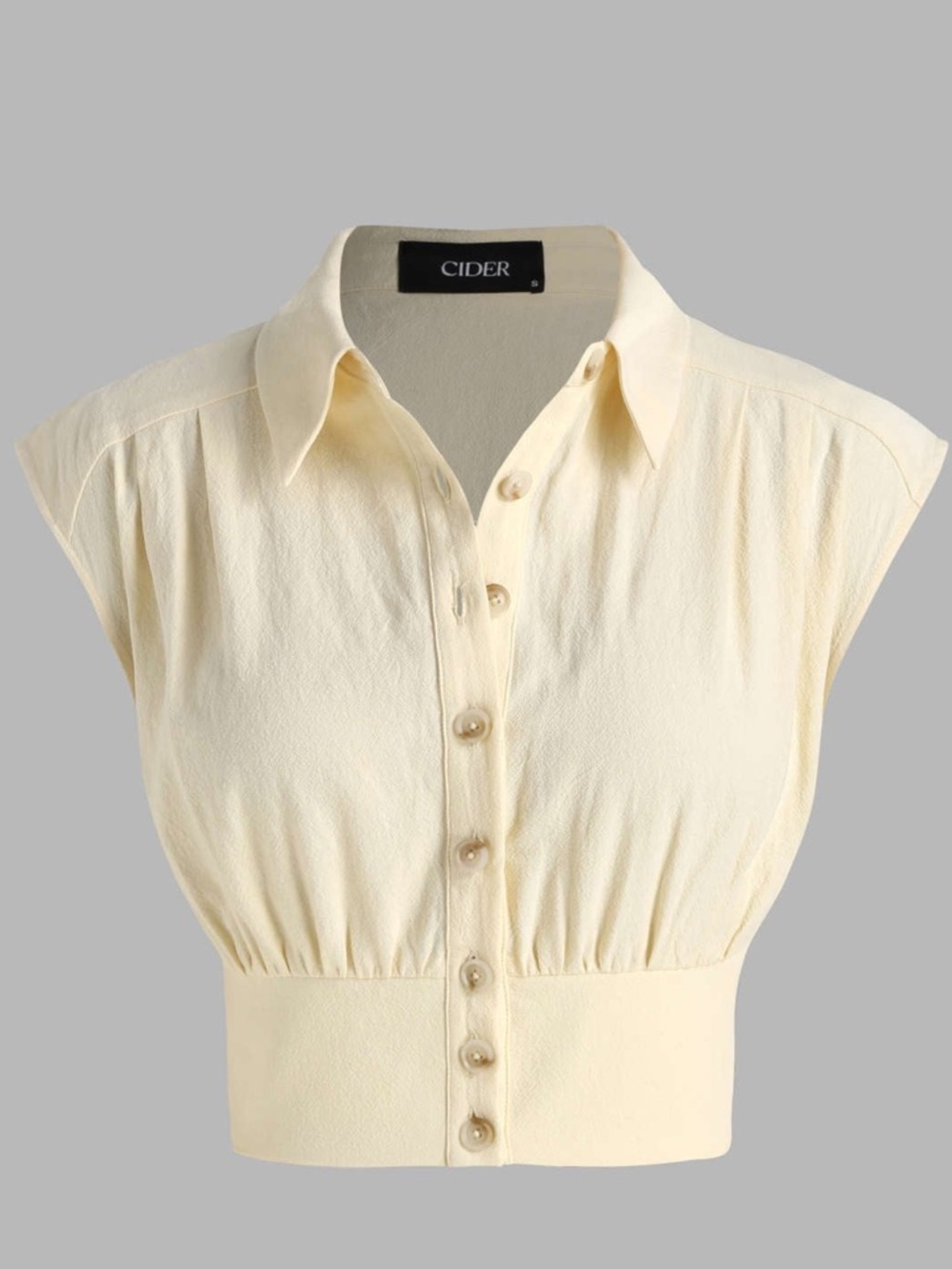 Cider Cream Buttoned Collared Top